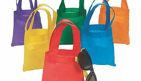 Mini Bright Color Tote Bags | Oriental Trading