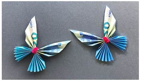 Geld falten Schmetterling aus Geldscheine basteln Deko Ideen mit Flora