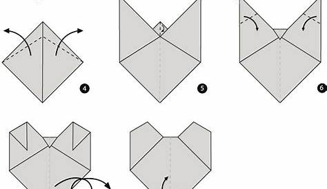 Instructions étape-par-étape comment faire à origami un lapin