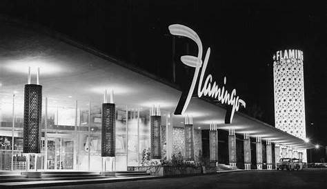 1946 aerial photo of the original Flamingo Hotel. The top of the photo