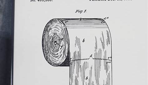 Items similar to Toilet Paper Patent Print 1891 Art Illustration