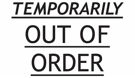 Out Of Order Sign Printable Pdf