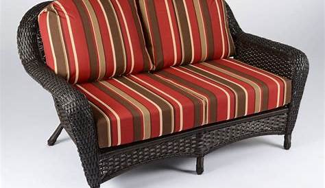 Tortuga Outdoor Lexington Wicker Outdoor Loveseat with Solid Red