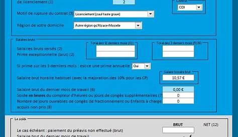 Feuille De Calcul Solde De Tout Compte / Recu Pour Solde De Tout Compte