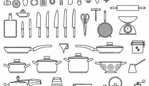 Outils De Cuisine Dessin Ingrédients Cuisson Et Icônes Dustensiles