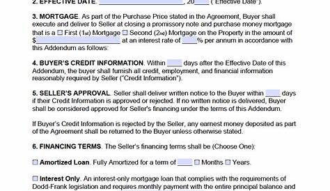 Owner Financing Contract Template Pdf