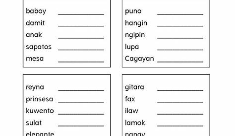 Mga Salitang Tagalog Na Nagtatapos Sa Letrang B