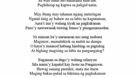 Tula Tungkol Sa Pag Ibig Sa Kapwa Na May Sukat At Tugma