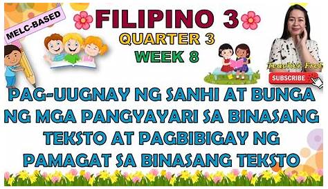 PAG-UUGNAY NG SANHI AT BUNGA FILIPINO 2 #MELC #PIVOT #FILIPINO - YouTube