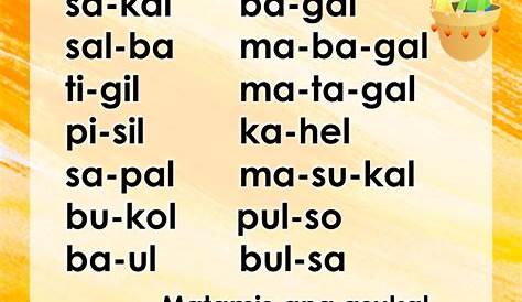 Unang Hakbang Sa Pagbasa Worksheets