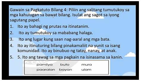 Grade 4 Filipino Q2w3 Kahulugan Ng Mga Salitang Pamilyar At Di | Images