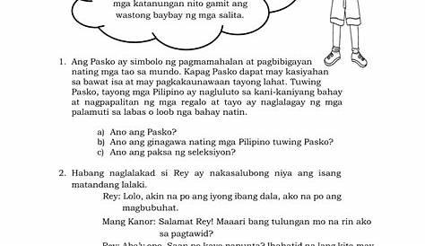 Pag Uugnay Ng Sariling Karanasan Sa Napakinggang Teksto Filipino