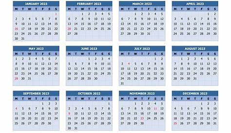 2023 Calendar Printable - Free Simple Print Monthly Calendars