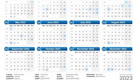 2023 printable calendar “United Kingdom” - Michel Zbinden UK