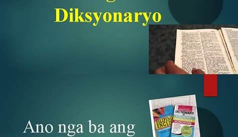FILIPINO 4 QUARTER 1 : ANG MGA BAHAGI NG DIKSYUNARYO - YouTube