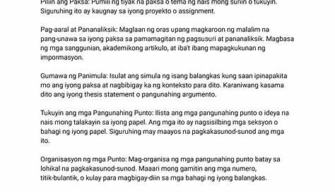 Pagsulat NG Tentatibong Balangkas | PDF