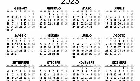 Scarica il PDF del calendario 2023 mensile stampabile