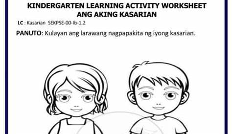 Activity Sheets For Grade 1 Pagpapakilala Sa Sarili