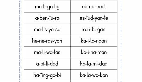 Quarter 4 Week 1 Filipino Grade 2 Pagpapantig ng mga mas mahahabang