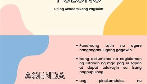 Linggo 15 16 - Pagsulat NG Agenda at Pagsulat NG Katitikan NG Pulong | PDF