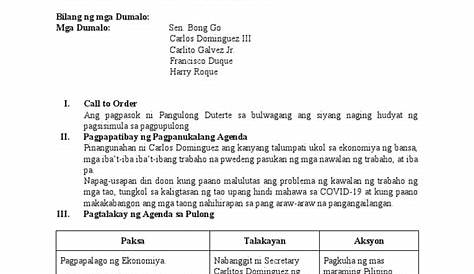 Katitikan Ng Pulong Kagawaran Ng Filipino Katitikan Ng Pulong - Vrogue