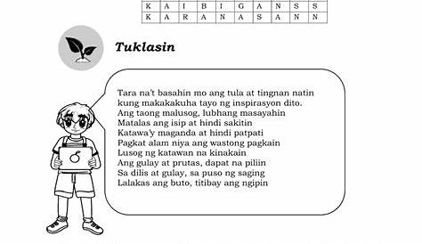 Filipino 5 Pagsulat Ng Isang Maikling Tula Talatang Nagsasalaysay At