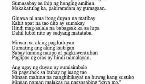 2). Pagsulat ng Malayang TulaTema: "Wikang Filipino: Lunsaran ng mga