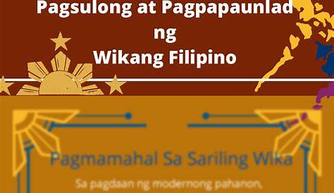 SOLUTION: Pagsulong ng wikang filipino 1 - Studypool