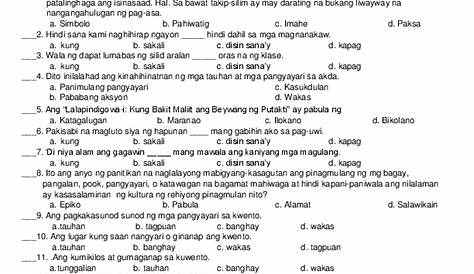 Ikalawang Markahang Pagsusulit Sa Filipino 9&10