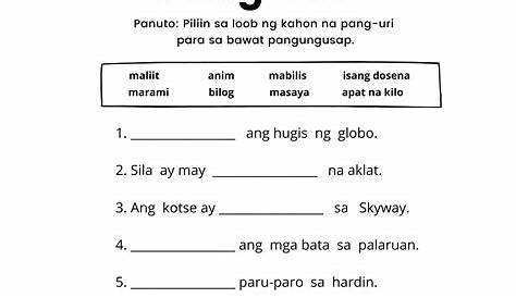 Pang Abay Worksheet For Grade 1 - I Wear The Trousers