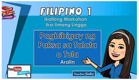 FILIPINO-1 Pagbibigay ng Paksa sa Talata o Tula - Week5 Quarter3 - YouTube