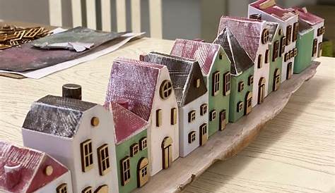 Painting Christmas Village Houses