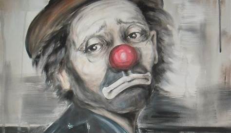 Private art collection: Sad Clown. Painting.