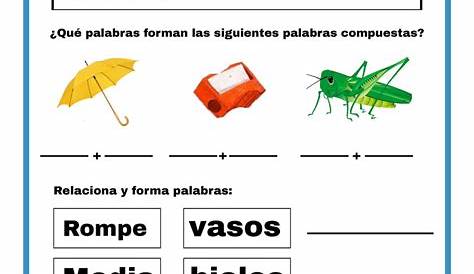 Ejercicio interactivo de Palabras compuestas para Segundo de primaria