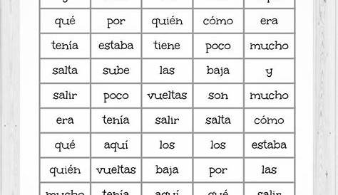 Lista de palabras de uso frecuente! | A Bilingual Classroom