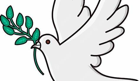 Paloma De La Paz Pájaro Dibujado A Mano Rama De Olivo Ilustración