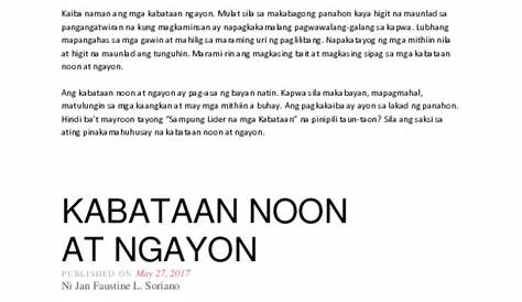 Maikling Talumpati Tungkol Sa Kabataan Ang Pag Asa Ng Bayan - angbayange