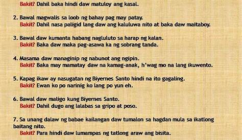 Sampung Pamahiin Ng Mga Pilipino