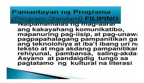 Mga Pamantayang Pagganap at Pangnilalaman - [PPT Powerpoint]