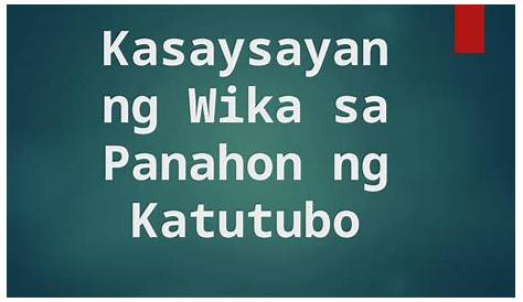 Wikang Pambansa Sa Panahon Ng Rebolusyong Pilipino