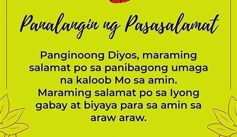 Panalangin Ng Pasasalamat Sa Mga Biyaya Thank You Prayer Tagalog | My