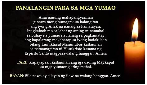 Panalangin Pra Sa Namatay - matatanda namatay