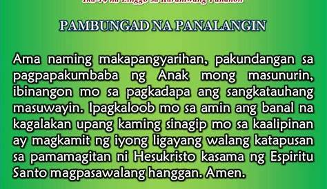 Dasal Para Sa Pagtitipon - dasal manalangin