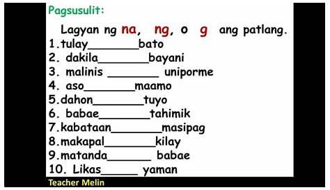 bilugan ang pang angkop na at ng sa bawat pangungusap - Brainly.ph