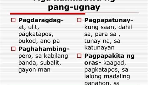 Mga Pang-Ugnay Sa Pagsasalaysay NG Mga Pangyayari | PDF