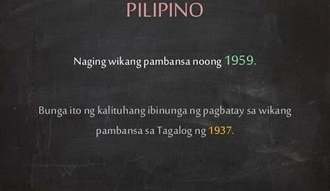 Bakit Wikang Tagalog Ang Pambansang Wika - Mobile Legends
