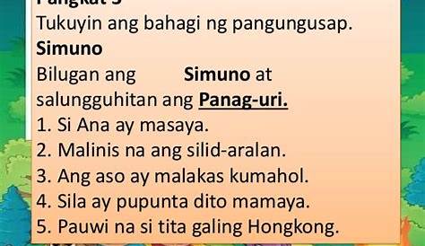 Halimbawa Ng Payak Na Pangungusap Na May Simuno At Panaguri - Vrogue