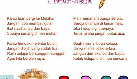 Pantun 4 Kerat Nasihat Dan Maksud - Bahasa Melayu Tingkatan 2: Kata