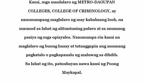 Panunumpa Ng Mga Manlalaro - [DOCX Document]