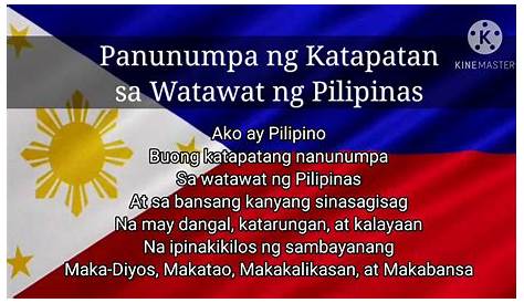 Panatang Makabayan At Panunumpa Ng Katapatan Sa Watawat Ng Pilipinas